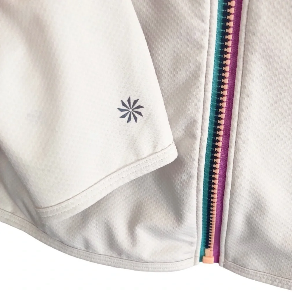 Athleta Girl Jacket Stunner Shade White Multicolored Zipper Size Large 12